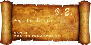 Vogl Eulália névjegykártya